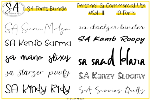 Script and Handwritten Bundle 11: 10 Fonts for Creative Projects